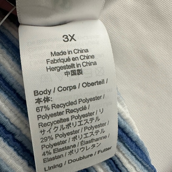 J.Crew Textured Scoopneck Bikini Top in Stripe Light Blue and White Size 3X - Picture 4 of 7